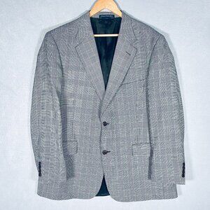 Oak Creek Blazer Mens 44R Gray Wool Glen Plaid Sport Coat Jacket
